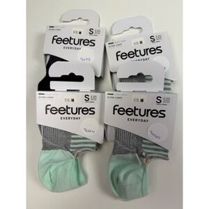 Feetures Everyday Invisible Socks Womens Size Small lot of 4 mint black Dry Fit